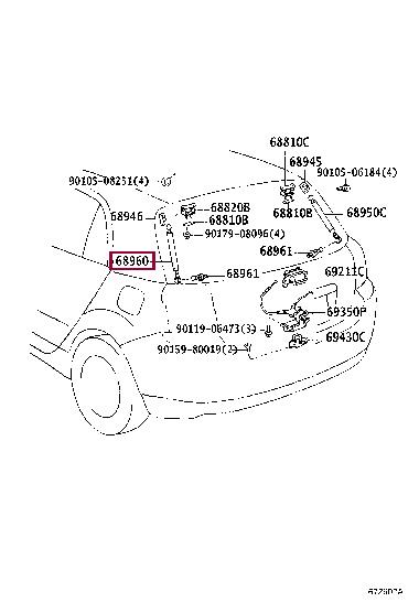 Toyota 68960-02032 Gas spring 6896002032