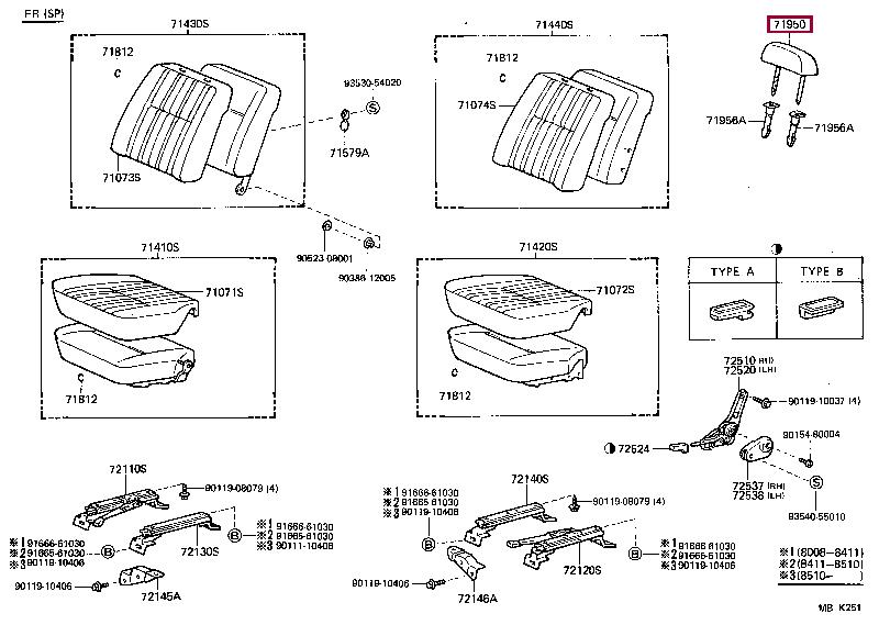 7191090A1003 Toyota Headrest
