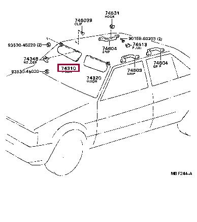 743101245108 Toyota Visor
