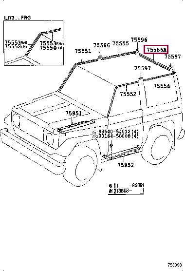 7508990K01 Toyota Molding
