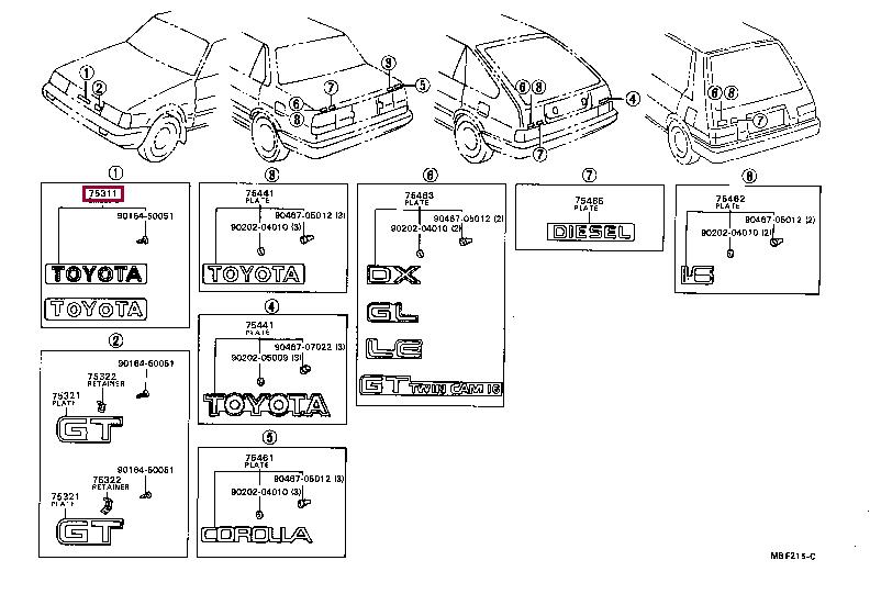 753111A400 Toyota Emblem
