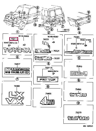 7531190K00 Toyota Emblem