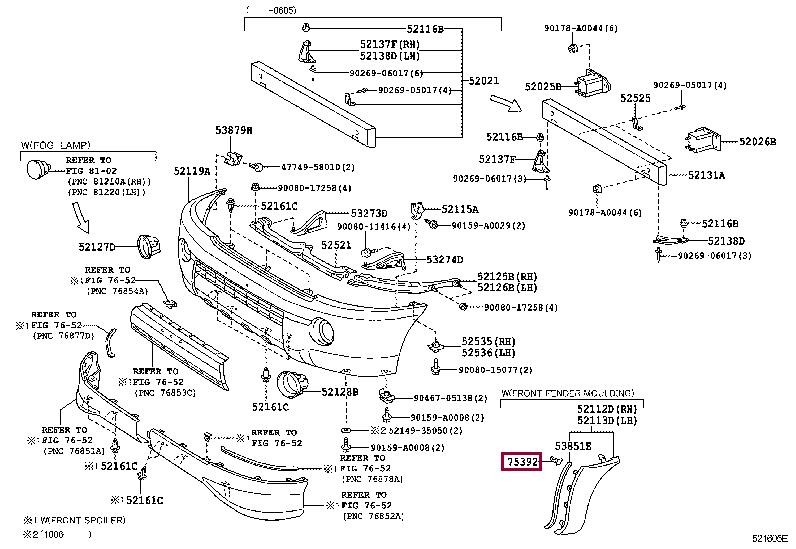 7539204010 Toyota Molding