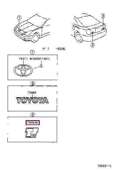 Toyota 75444-20A10 Emblem 7544420A10