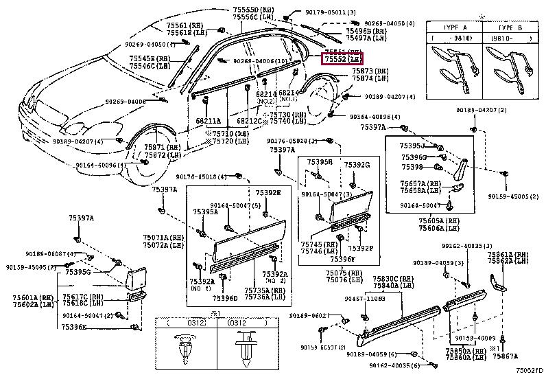 7550630230 Toyota Molding
