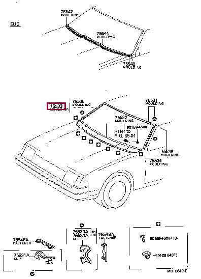 7553314160 Toyota Molding