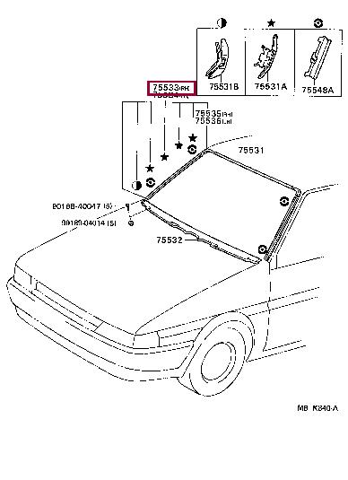 7553316040 Toyota Molding