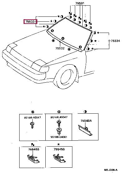 7553320220 Toyota Molding