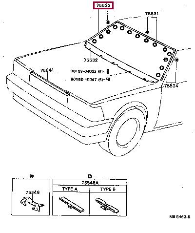 7553320230 Toyota Molding