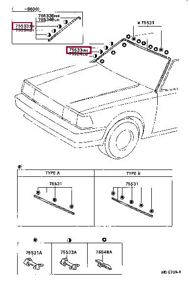 7553322140 Toyota Molding