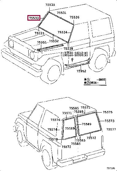 7553390K00 Toyota Molding