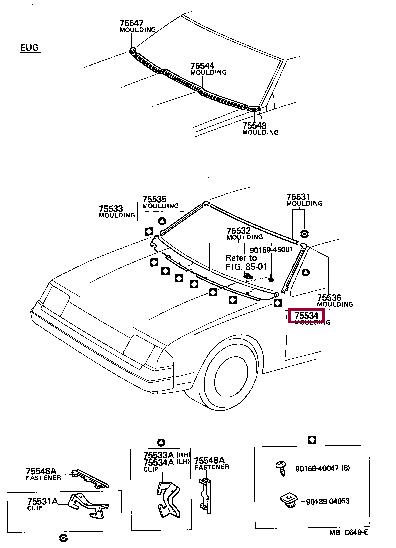 7553414130 Toyota Molding