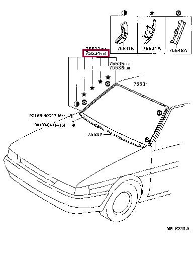 7553416040 Toyota Molding
