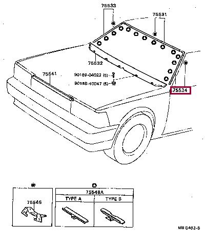 7553420240 Toyota Molding