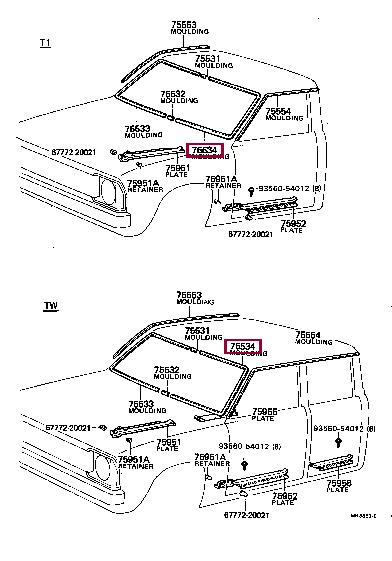 7553489102 Toyota Molding