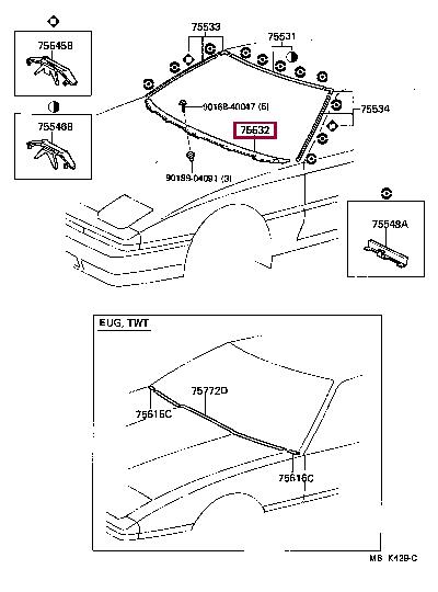 7553514210 Toyota Molding