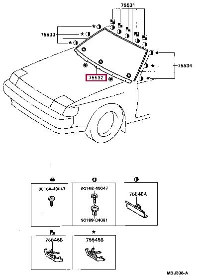 7553520160 Toyota Molding