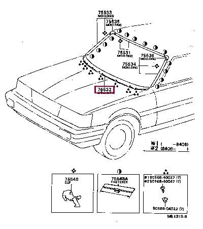 7553532070 Toyota Molding