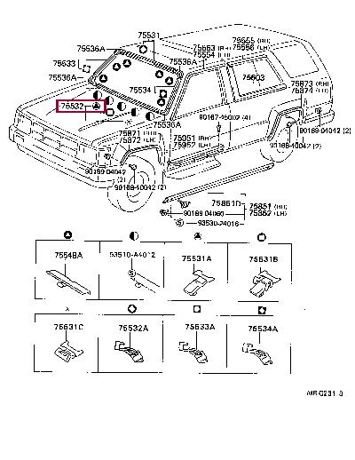 7553589102 Toyota Molding