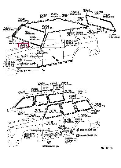 7553590A00 Toyota Molding