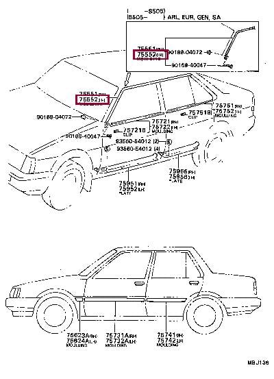 7555219125 Toyota Molding