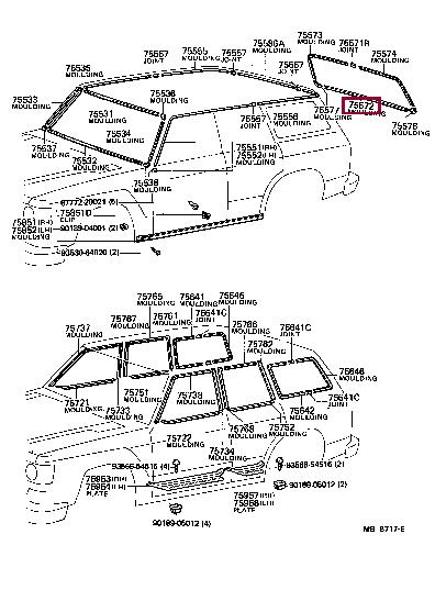7557590A00 Toyota Molding