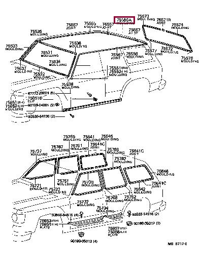 7558690A00 Toyota Molding
