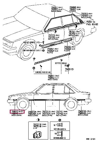 7561114070 Toyota Molding