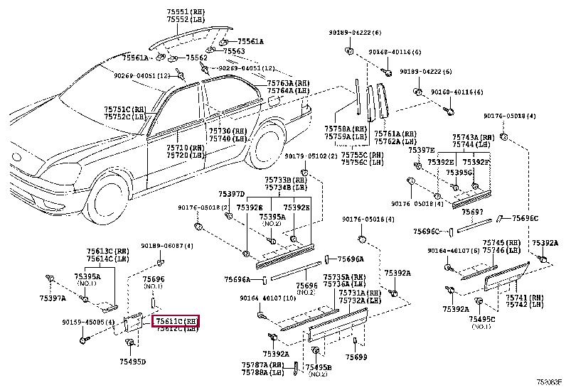 7561150040D0 Toyota Molding