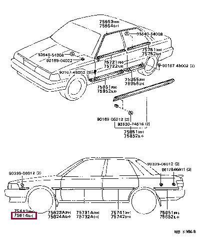 7561432010 Toyota Molding