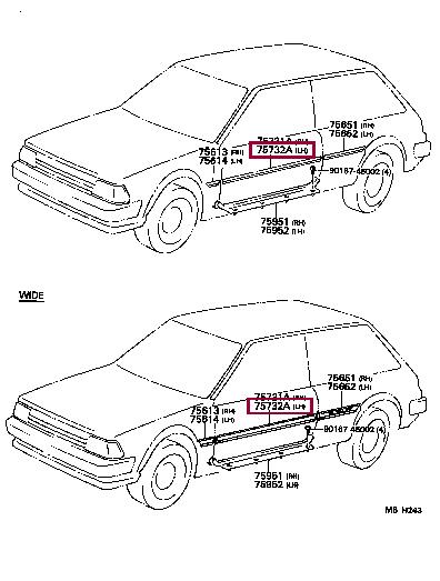 7573210240 Toyota Molding