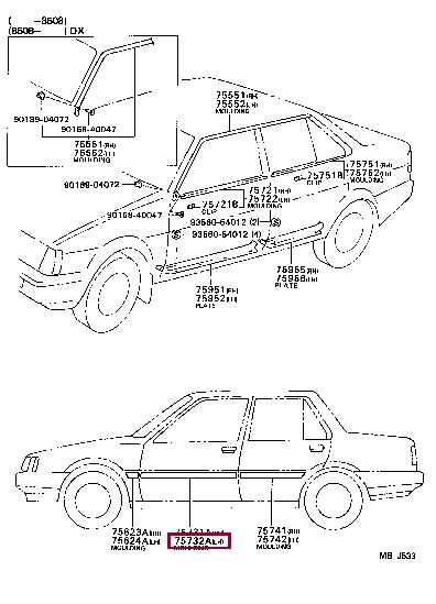 7573212270 Toyota Molding