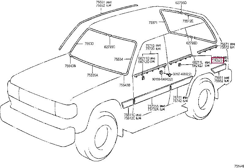 7574060010 Toyota Molding