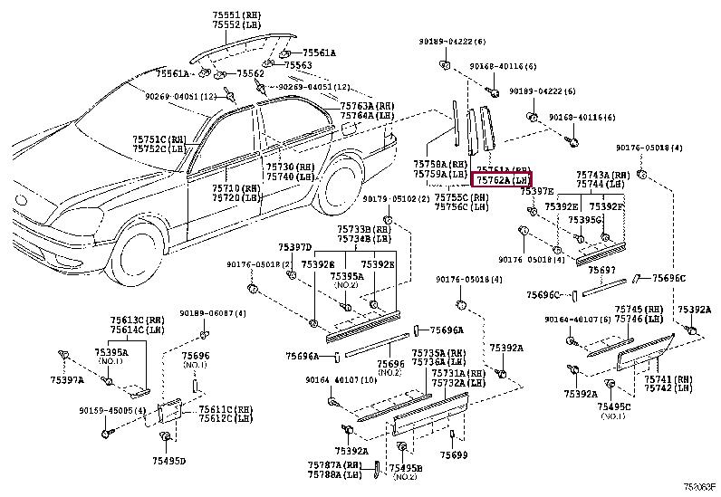 7576250020 Toyota Door trim