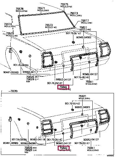 7580429085 Toyota Molding