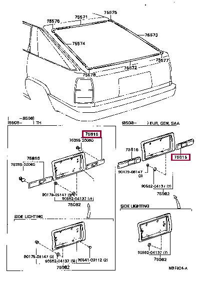 7581520030 Toyota Molding