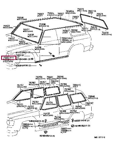 7585069015 Toyota Molding