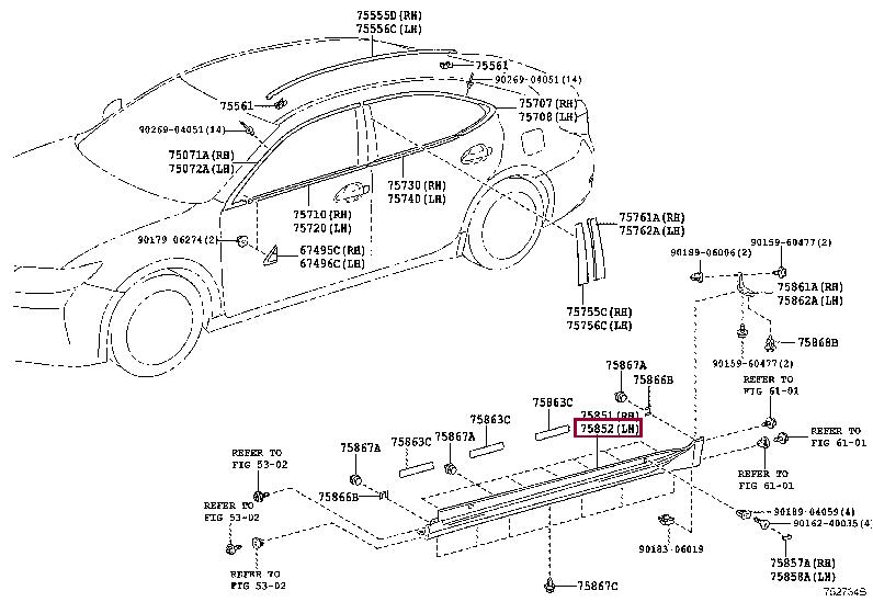 7585233913 Toyota Molding