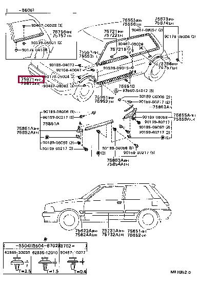 7587119085 Toyota Molding