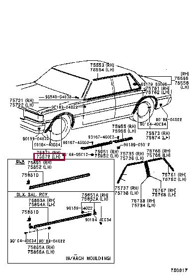 7587239045 Toyota Molding