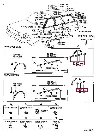 7587329065 Toyota Molding