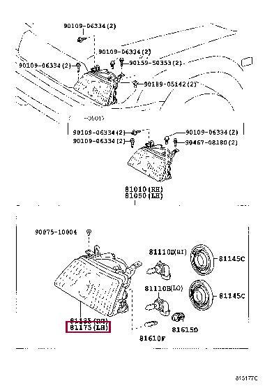 8105960072 Toyota Headlamp