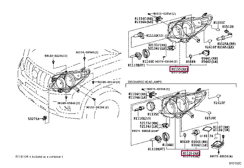 8114560M20 Toyota Headlight right