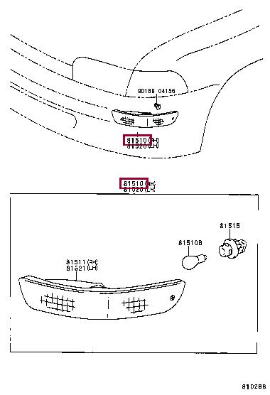 8151012740 Toyota Indicator light
