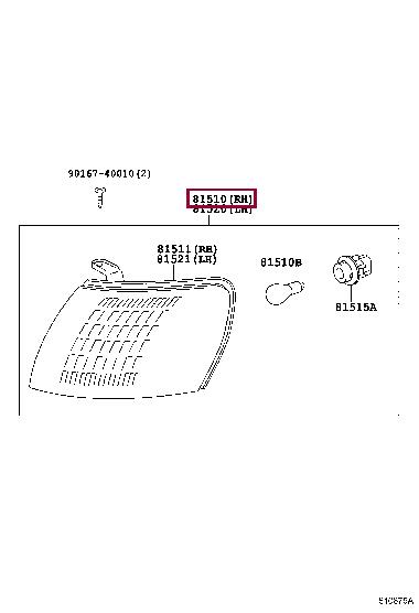 8151021020 Toyota Indicator light