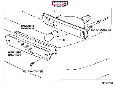 Toyota 81510-80059 Indicator light 8151080059 8151080059 Toyota Indicator light