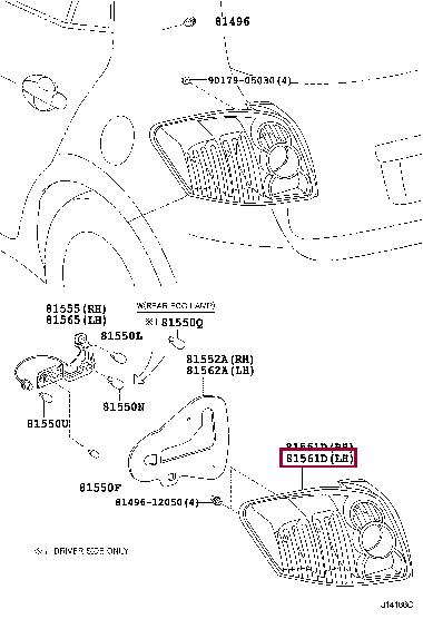 8156102520 Toyota Combination Rearlight