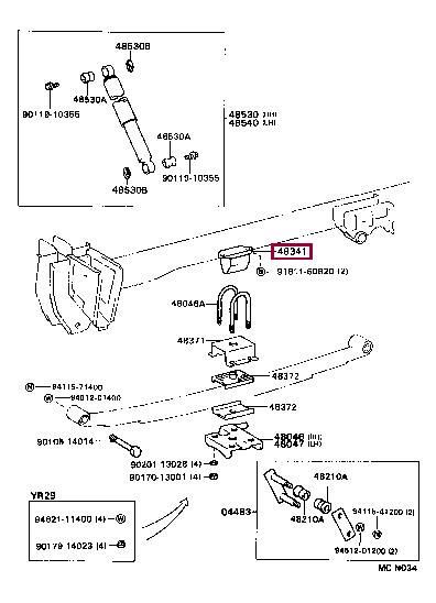 4834135020 Toyota Suspension spring breaker