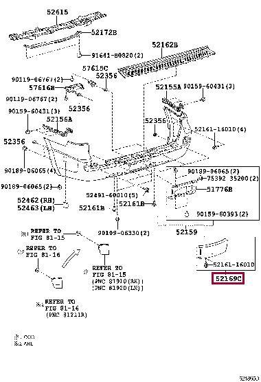 5216960130A0 Toyota Bumper rear