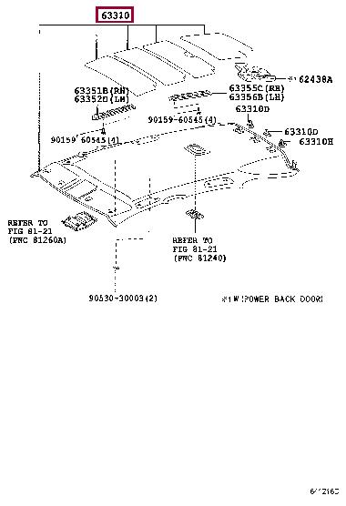 6330148071B0 Toyota Roof lining